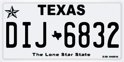 TX license plate DIJ6832