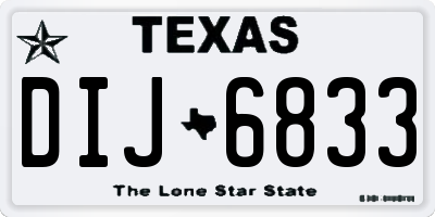 TX license plate DIJ6833