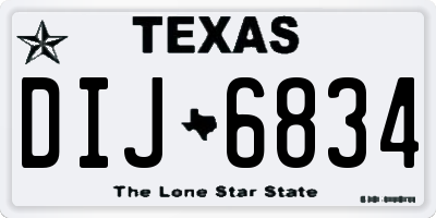 TX license plate DIJ6834