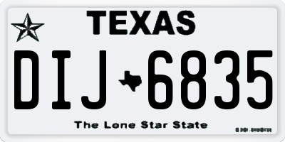 TX license plate DIJ6835