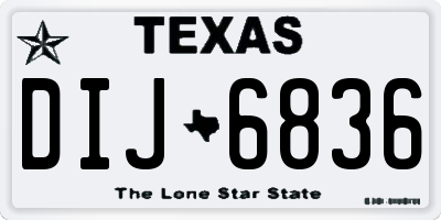 TX license plate DIJ6836