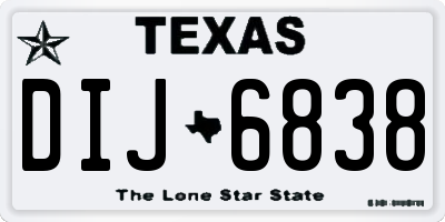 TX license plate DIJ6838