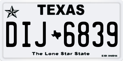TX license plate DIJ6839