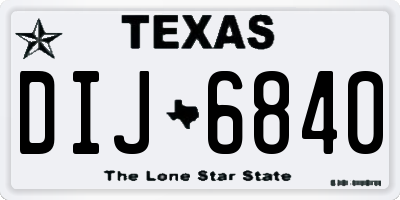 TX license plate DIJ6840