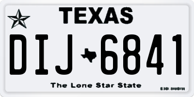 TX license plate DIJ6841