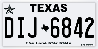 TX license plate DIJ6842