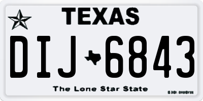 TX license plate DIJ6843