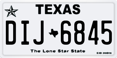 TX license plate DIJ6845