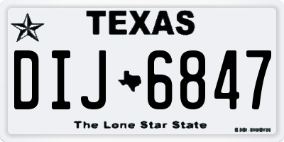TX license plate DIJ6847