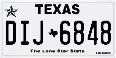 TX license plate DIJ6848
