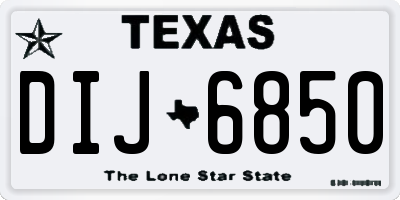 TX license plate DIJ6850