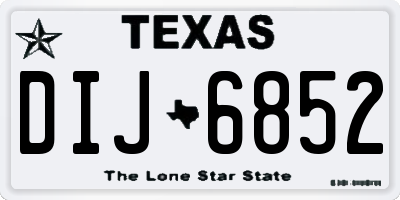 TX license plate DIJ6852