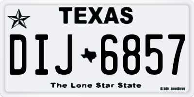 TX license plate DIJ6857