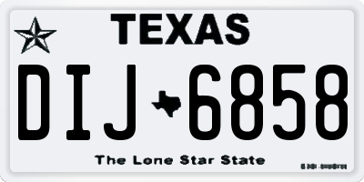 TX license plate DIJ6858