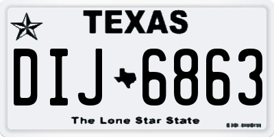 TX license plate DIJ6863