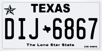 TX license plate DIJ6867