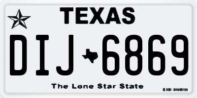 TX license plate DIJ6869