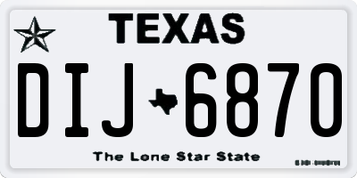 TX license plate DIJ6870