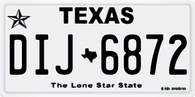 TX license plate DIJ6872