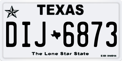 TX license plate DIJ6873
