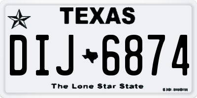 TX license plate DIJ6874