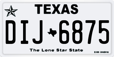 TX license plate DIJ6875
