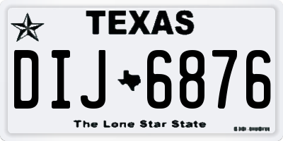 TX license plate DIJ6876