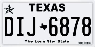 TX license plate DIJ6878