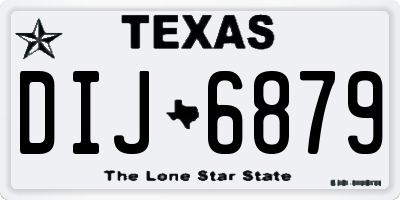 TX license plate DIJ6879