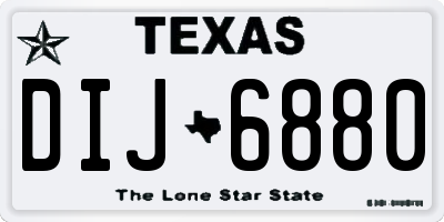 TX license plate DIJ6880