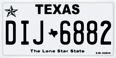 TX license plate DIJ6882