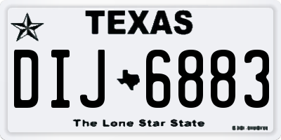TX license plate DIJ6883
