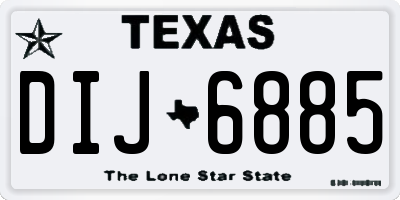 TX license plate DIJ6885