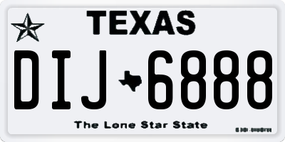 TX license plate DIJ6888