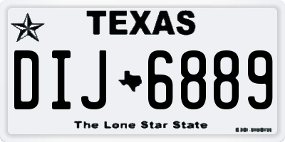 TX license plate DIJ6889