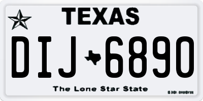 TX license plate DIJ6890