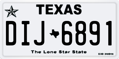 TX license plate DIJ6891