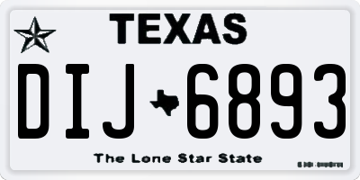TX license plate DIJ6893