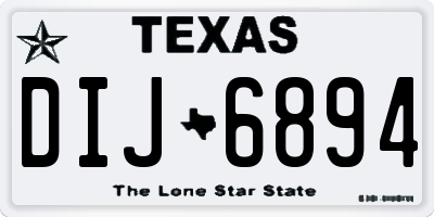 TX license plate DIJ6894