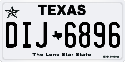 TX license plate DIJ6896