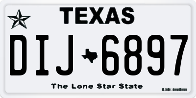 TX license plate DIJ6897