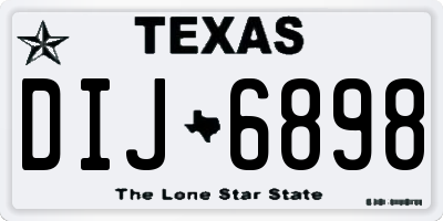 TX license plate DIJ6898