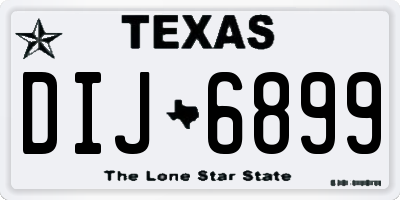 TX license plate DIJ6899