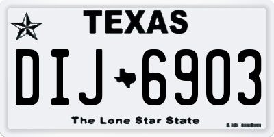 TX license plate DIJ6903