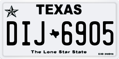 TX license plate DIJ6905