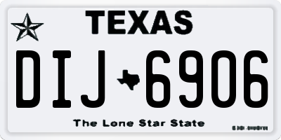 TX license plate DIJ6906