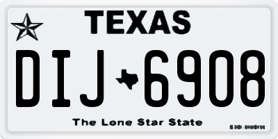 TX license plate DIJ6908