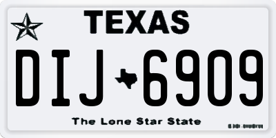 TX license plate DIJ6909