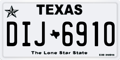TX license plate DIJ6910