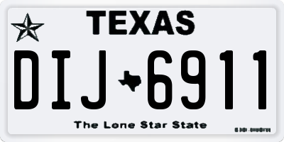 TX license plate DIJ6911